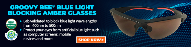 Groovy Bee Blue Light Amber Glasses