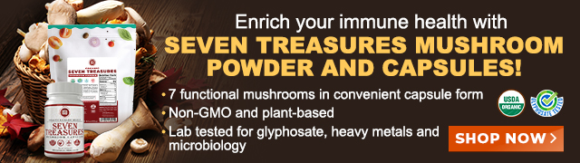 Seven Treasures Mushroom Powder and Capsules