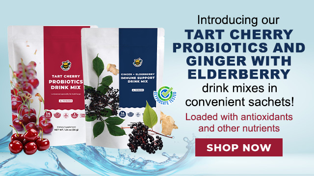 Cherry Probiotic and Ginger with Elderberry Drink Mixes