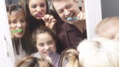 Family-Children-Brush-Teeth-Mirror