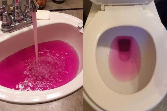 Image: Canadian residents freaked out as “bright pink” water gushes from taps