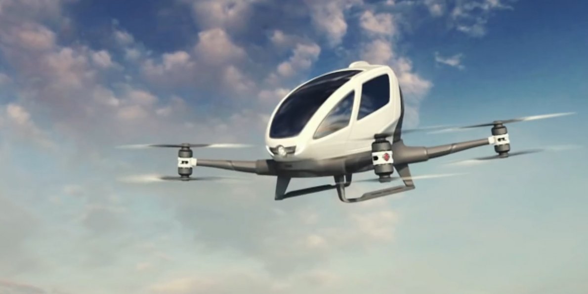 Image: Would you ride in a drone? Self-flying taxi will have parachutes but no driver