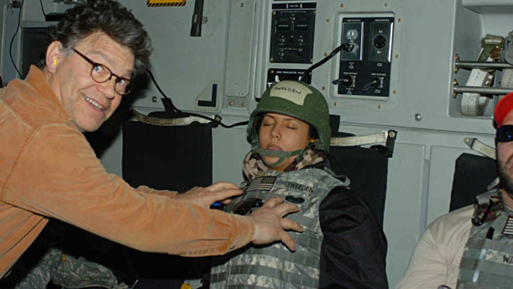 Image: Sen. Al Franken exposed as sex predator who groped unconscious woman while proudly smiling for sick photo