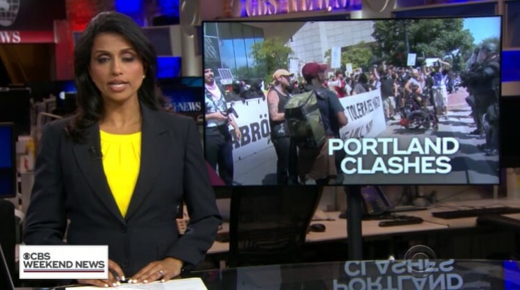 Image: CBS goes full fake news; tries to claim Antifa violence in Portland was committed by peaceful patriot groups