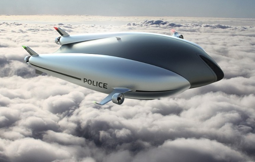 Image: Unmanned airship fitted with a surveillance camera can spy on people from above