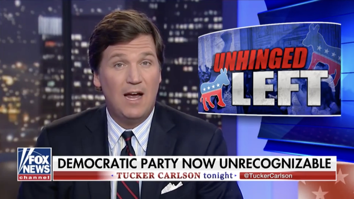 Image: Antifa thugs crack the door on Tucker Carlson’s home as Fox News host says Left-wing extremism out of control