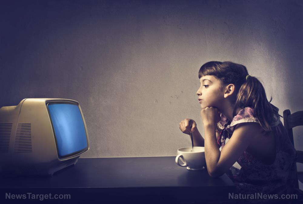 Image: Entertained and sedentary: Children have a higher risk of becoming OBESE if they have a TV in their bedroom