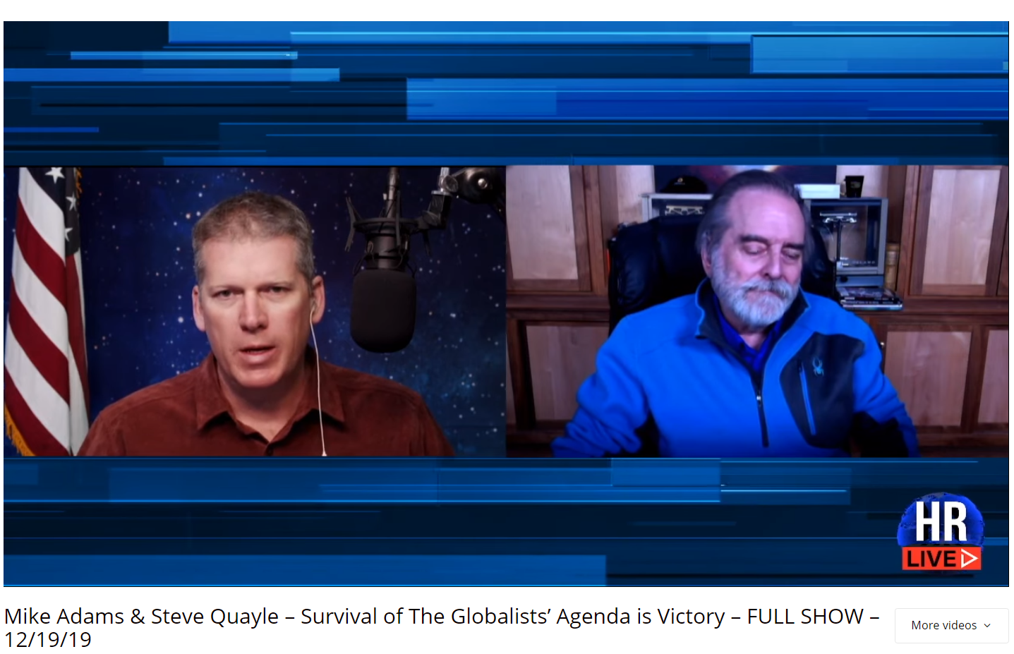 Image: Mike Adams and Steve Quayle on the Hagmann Report live show – people already telling me it’s the best interview they’ve heard all year – direct link – full show