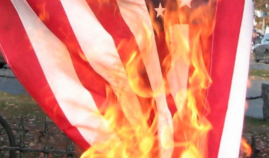 Image: Arsonists target California homes flying American flags