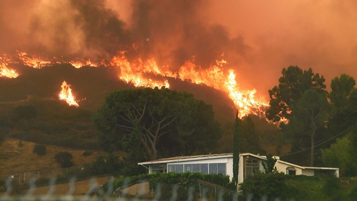 Image: At least 20 different wildfires are burning up California right now