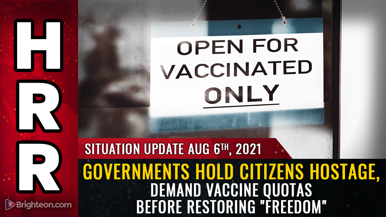 Image: Governments hold citizens HOSTAGE, demand vaccine QUOTAS before restoring “freedom”