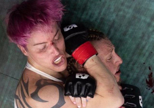 Image: MAN-HANDLED: Ryan “Alana” McLaughlin, former US Army Special Forces soldier, colors (his) hair pink and fights MMA as a “woman,” easily pummels opponent into submission