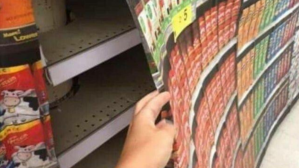 Image: Groceries, supermarkets get creative concealing empty shelves, supply gaps