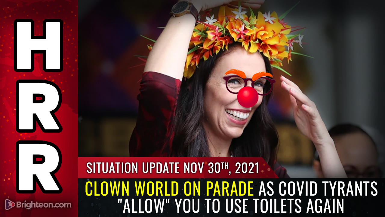 Image: CLOWN WORLD on parade as covid tyrants “allow” you to use toilets again… government actions now resemble South Park episodes