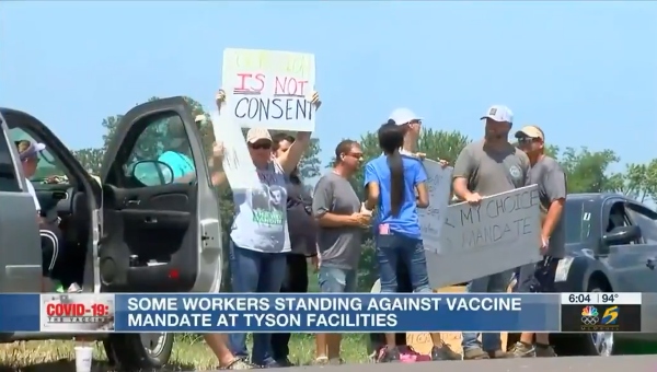 Image: Mandatory COVID vaccines at Tyson Foods leads to walkout of some workers amid food supply crisis and rising resistance to medical tyranny