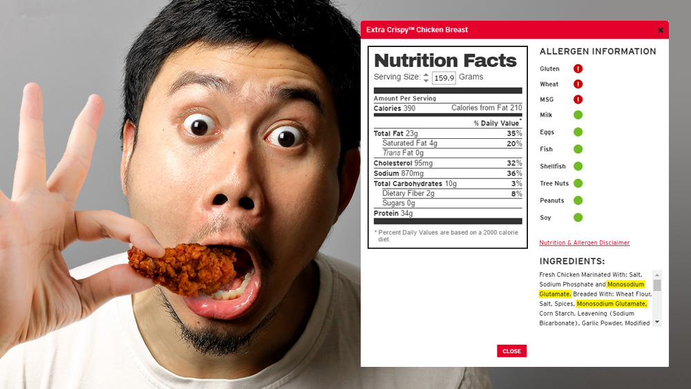 Image: TOXINS for VEGANS? KFC, home of monosodium glutamate in fast food, to start serving “Beyond Meat” chicken nuggets that are loaded with even more MSG