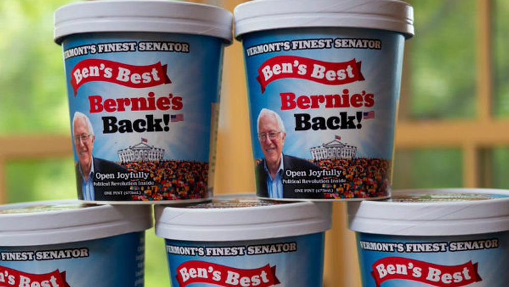 Image: Ben & Jerry’s rolls out “Bernie Sanders” ice cream that tastes like communism (satire)