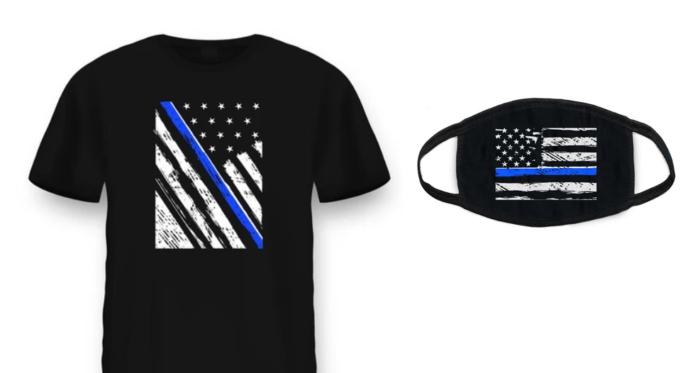 Image: Health Ranger Store launches PRO-POLICE “Thin Blue Line” T-shirts and masks – declare your support for COPS who keep us SAFE