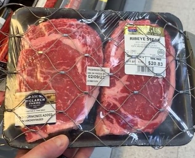 Image: Walmart now securing expensive meat including $20 rib eyes behind security measures due to escalating retail crime