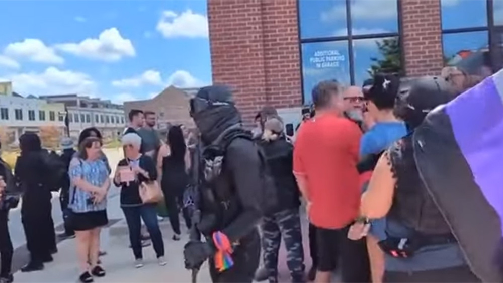 Image: Antifa shows up armed to “kid friendly” drag event in Texas to “stand guard” and protect groomers