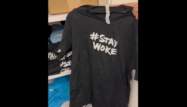 Image: Elon Musk posts video after finding cache of t-shirts in a closet at Twitter HQ that said #StayWoke