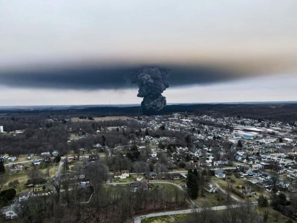 Image: The burning of hazardous chemicals following Ohio train derailment unleashed TOXIC materials used in PVC plastic