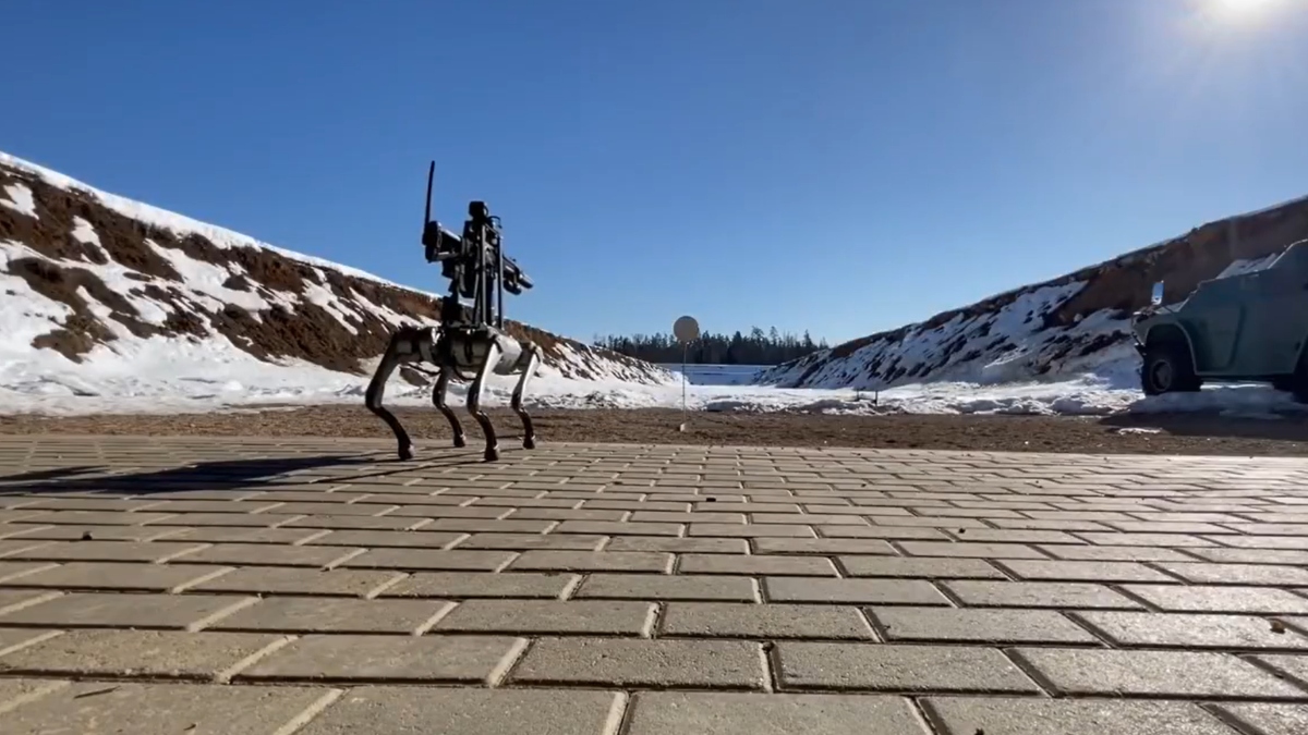 Video shows off features of Ukraine’s new robot dog that can be delivered to combat zones by drone