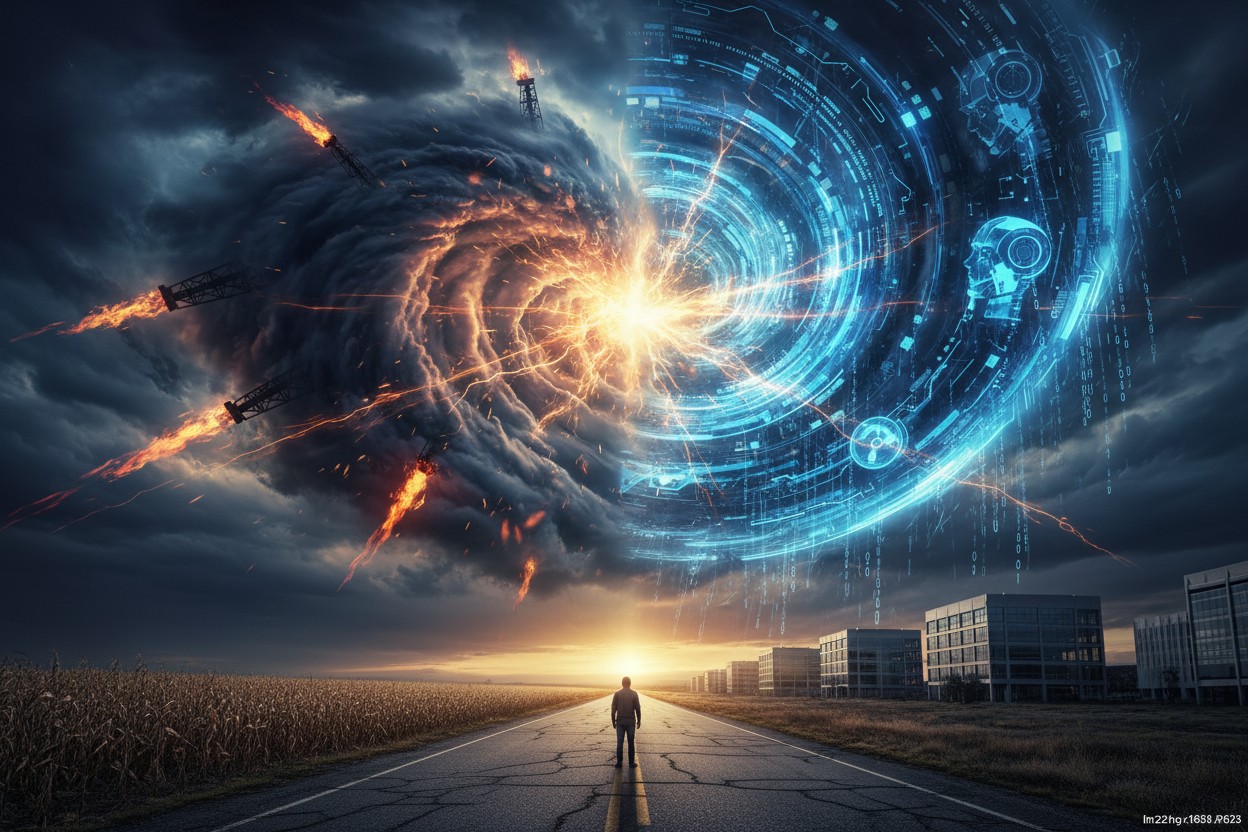 The Twin Economic Superstorms: Why Your Financial Future Is at Risk from Energy Collapse and AI Job Replacement