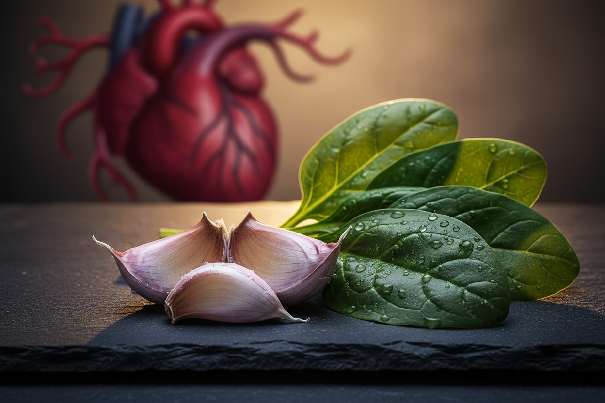 Garlic and Spinach Consumption Linked to Heart Health, Blood Sugar Control, Cancer Risk Reduction and Inflammation Reduction