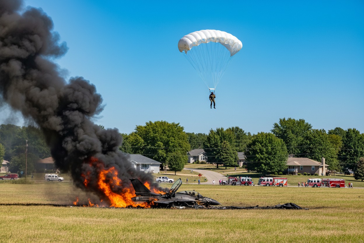 F-16 Crash Prompts Urgent Evacuation in Michigan’s Grand Traverse County