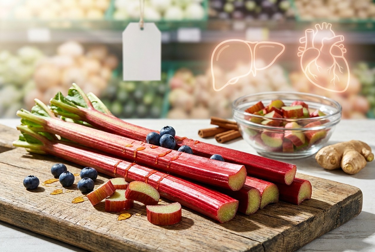 Rhubarb, a $2 Grocery Store Staple, Linked to Cholesterol, Digestion and Liver Benefits in Report